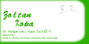 zoltan kopa business card